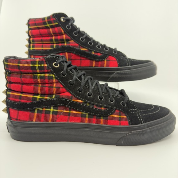 Vans Shoes - Vans Red and Black Plaid High-Top Sneakers